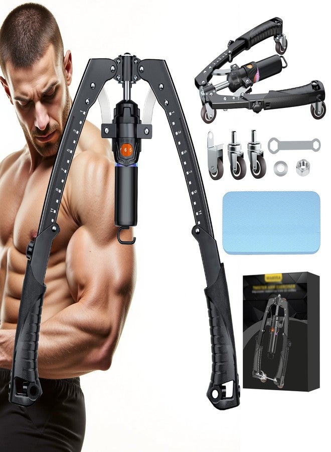 WAKISA Twister Arm Trainer, 3 in 1 Hydraulic Power Chest Workout Equipment with Ab Roller Wheels and Hooks, Adjustable 22-440lbs Arm Trainer for Men Women, Home Gym Equipment for Full Body Strength Training - Image 1