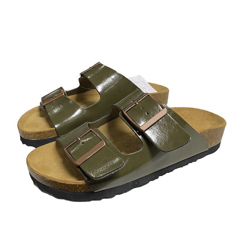 Birkenstock Cork-Soled Sandals for Men and Women, 2026 New Model, Genuine Leather Double-Buckle Two-Strap Retro Birkenstock Shoes - Image 1