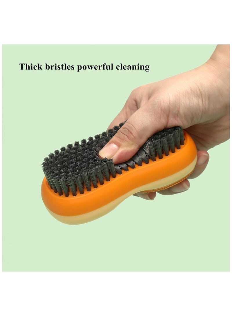 Two-Sided Laundry Stain Remover Brush, Soft for Scrubbing Out Tough Stains on Delicate Fabrics Knits Cotton Leather, Laundry Brush Soft Scrubbing Brush for Clothes Shoes (Yellow)  - Image 2