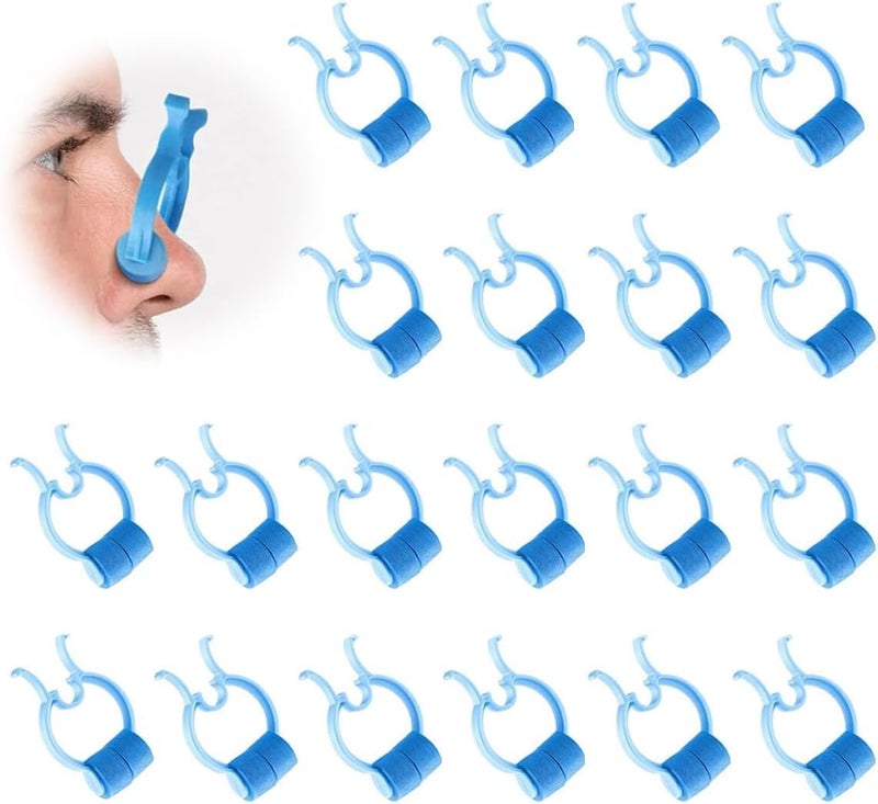 ChicAbode 20 Piece Sponge Nose Clip, Breathing Training Nose Clip, Lung Function Test Nose Clip, Foam Nose Plug Clip, Nose Blood Stopping Clip, Used to Snore and Prevent Swimming in Accidents or Emergencies - Image 1