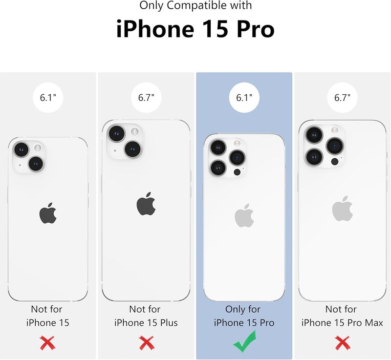 حافظة مغناطيسية من لهاتف iPhone 15 Pro، بتصميم نقاط متناثرة جميل، مناسبة للفتيات والنساء، تتوافق مع خاصية Magsafe، غطاء واقي صلب من البلاستيك الخالي من الرصاص (PC) مع طبقة ناعمة من TPU، لهاتف iPhone 15 – اللون الأزرق البحري. - Image 2