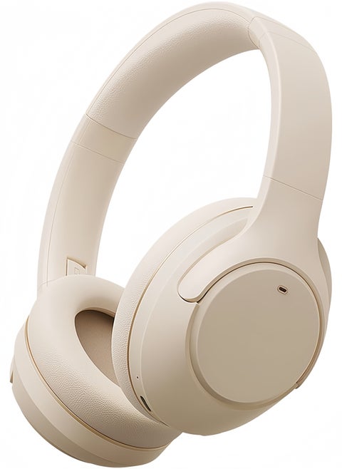 Premium Over-Ear Wireless Headphones ANC 43dB Noise Cancelling Bluetooth 5.3 with Hi-Res Audio 0.025s Ultra-Low Latency & Smart APP Control for Home Office Travel White