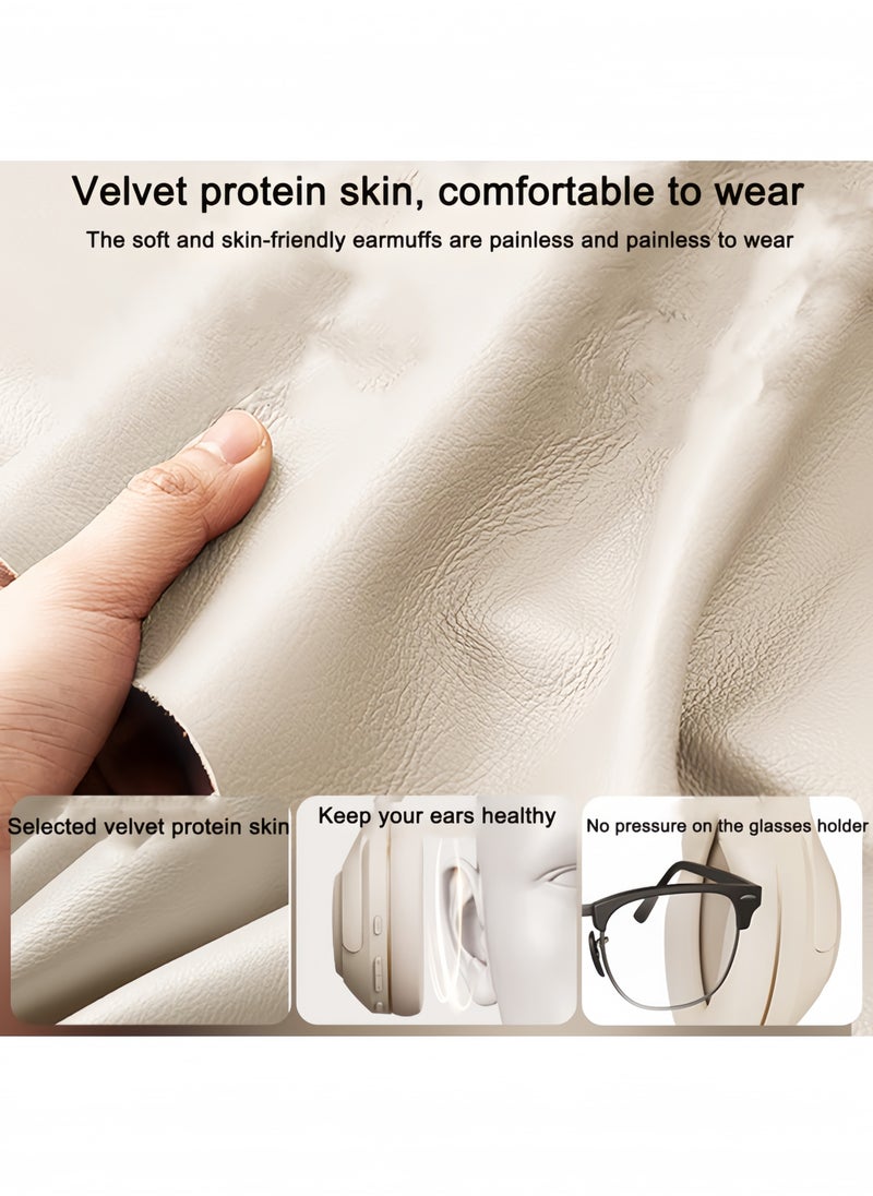 Premium Over-Ear Wireless Headphones ANC 43dB Noise Cancelling Bluetooth 5.3 with Hi-Res Audio 0.025s Ultra-Low Latency & Smart APP Control for Home Office Travel White