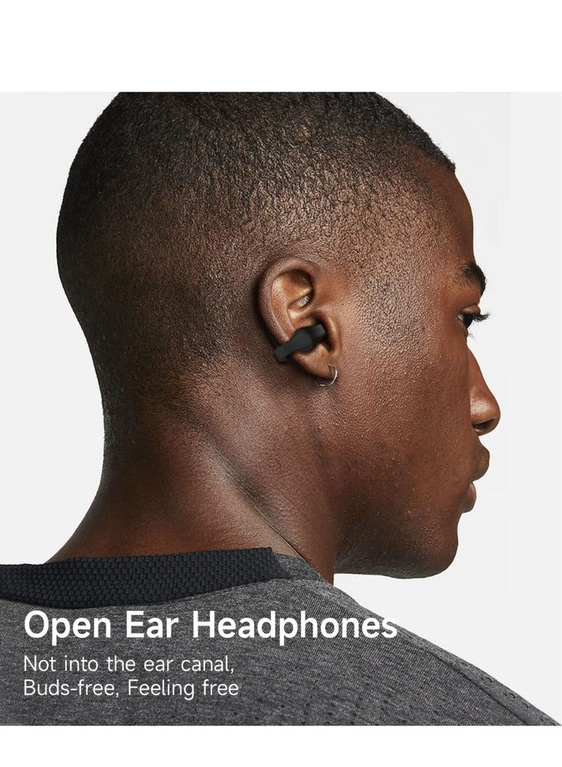 Captaintech Open Ear Earbuds Wireless Bluetooth Earbuds, Sport 32 Hours Playtime with Case, Workout Headphones(Obsidian Black, LED Display) - Image 4
