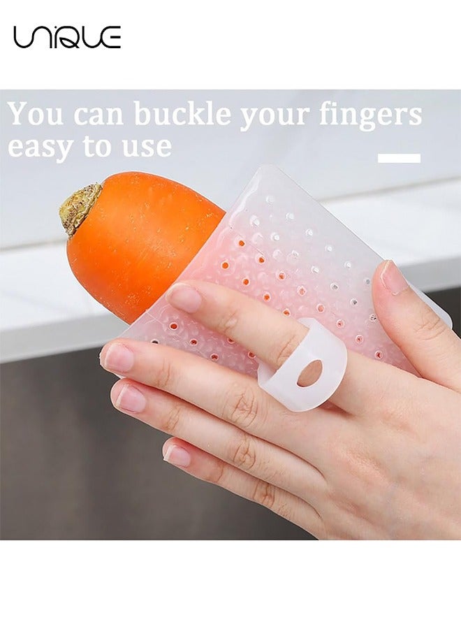 Unique 4 PCS Multifunctional Vegetable Brush, Silicone Fruit and Vegetable Cleaning Brush with Handle, Multi-Functional Kitchen Cleaning Tools Fruit Scrubber - Image 4