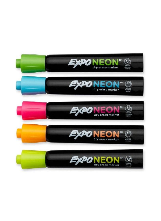 Expo - Neon Dry Erase Markers Bullet Tip Assorted Colors 5 Count - Image 1