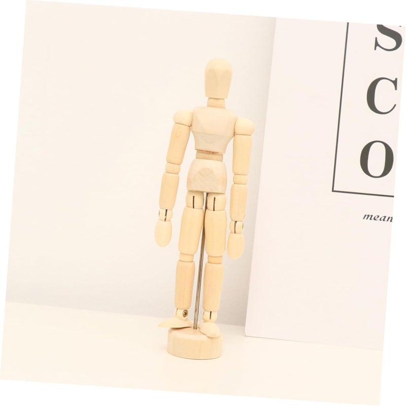 Flexible usage build NUOBESTY 2Pcs Wooden Mannequin Figure Model for Artists 4.5 5.5 Jointed Sketching Dolls for Drawing and Home Office Decoration Safe silicone build - Image 3