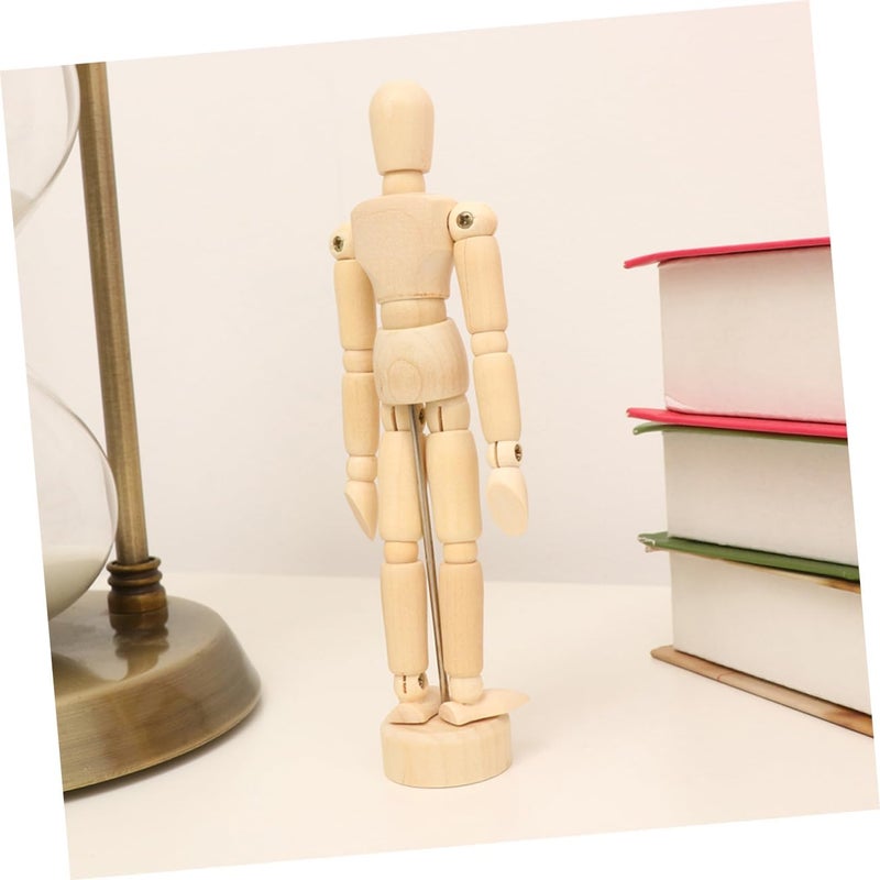 Flexible usage build NUOBESTY 2Pcs Wooden Mannequin Figure Model for Artists 4.5 5.5 Jointed Sketching Dolls for Drawing and Home Office Decoration Safe silicone build - Image 4