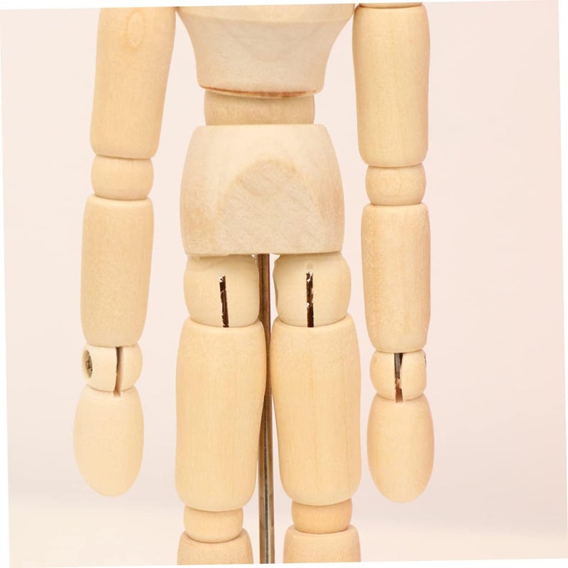 Flexible usage build NUOBESTY 2Pcs Wooden Mannequin Figure Model for Artists 4.5 5.5 Jointed Sketching Dolls for Drawing and Home Office Decoration Safe silicone build - Image 5