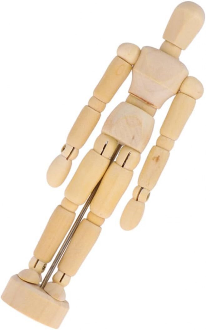 Flexible usage build NUOBESTY 2Pcs Wooden Mannequin Figure Model for Artists 4.5 5.5 Jointed Sketching Dolls for Drawing and Home Office Decoration Safe silicone build - Image 1