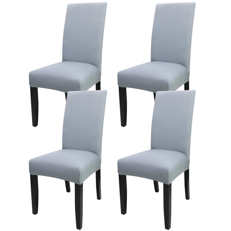 JQinHome JQinHome 4 Pcs Dining Chair Slipcover High Stretch Removable Washable Chair Seat Protector Cover for Home Party Hotel Wedding CeremonyLight Grey