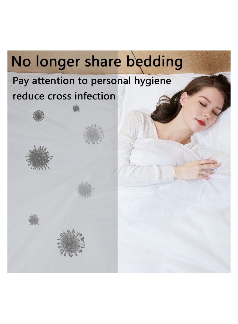 SOLARAE 2 Sets of Portable Disposable Bedding: Travel-Ready 4-Piece Double Set with Bed Sheets, Quilt Cover, and Pillowcase for Convenient Travel Use. - Image 2