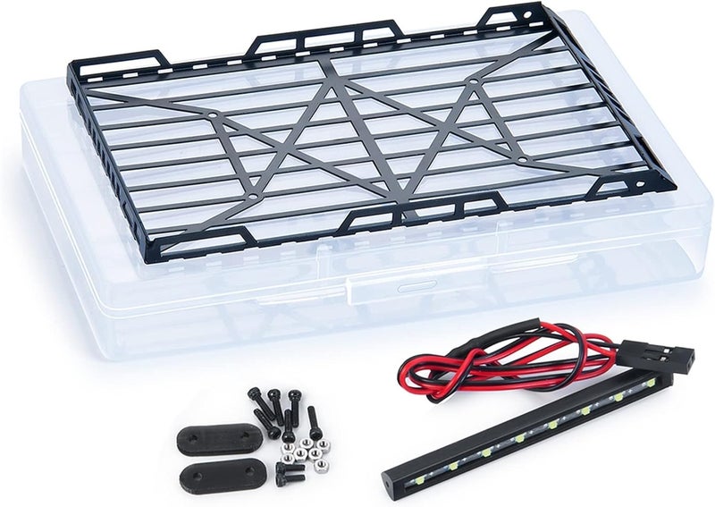 Yurefax Metal Roof Rack Luggage Carrier with Lights for RC Cars - Image 1