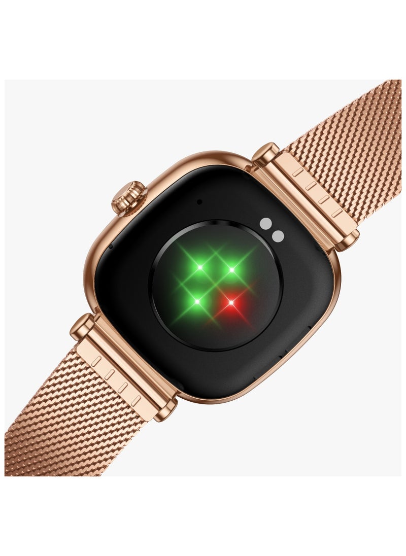 GREEN LION Princess Smart Watch with AMOLED Display and Extra Strap / Customizable Dials / Always-on display / Music Control / Raise Wrist Wake Screen / Volume Control / Remote Camera / Sleep Monitoring / GL-SWA38 - Gold  - Image 3