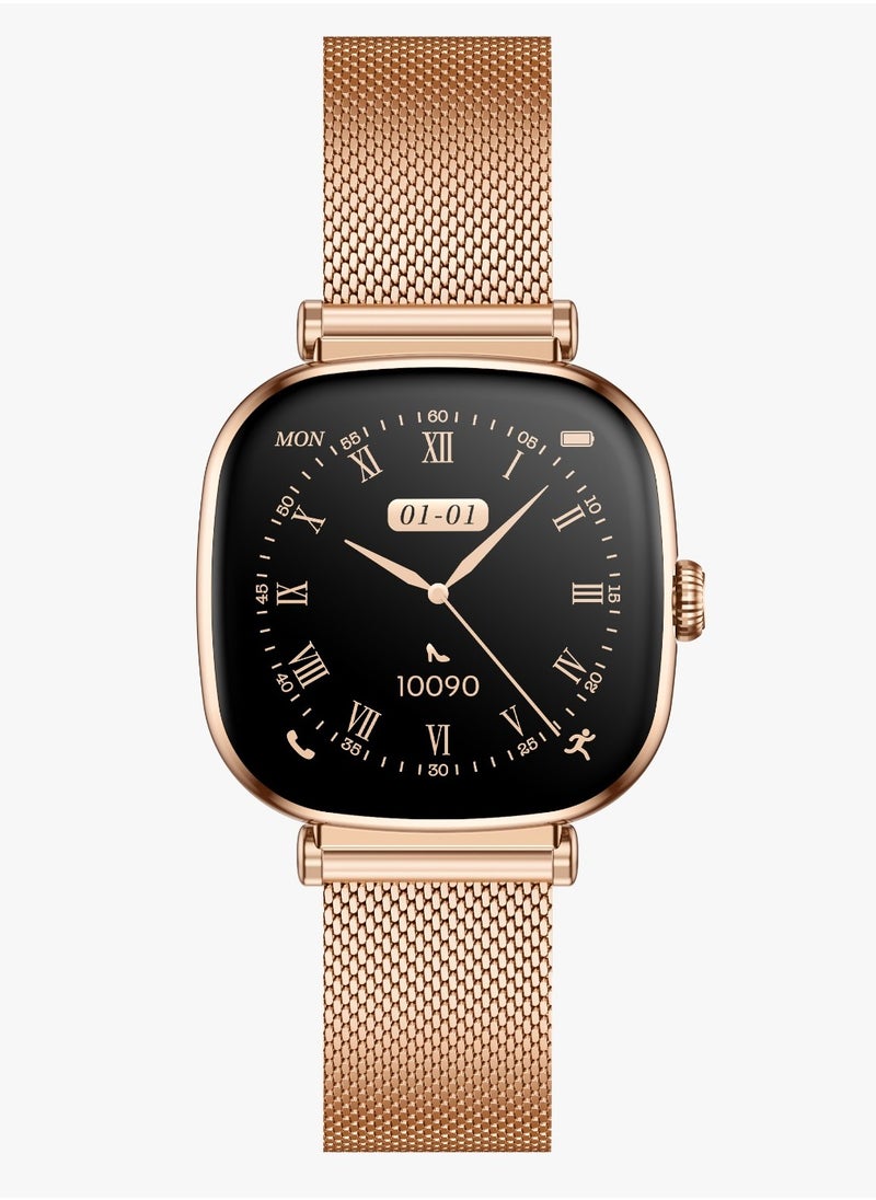GREEN LION Princess Smart Watch with AMOLED Display and Extra Strap / Customizable Dials / Always-on display / Music Control / Raise Wrist Wake Screen / Volume Control / Remote Camera / Sleep Monitoring / GL-SWA38 - Gold  - Image 2