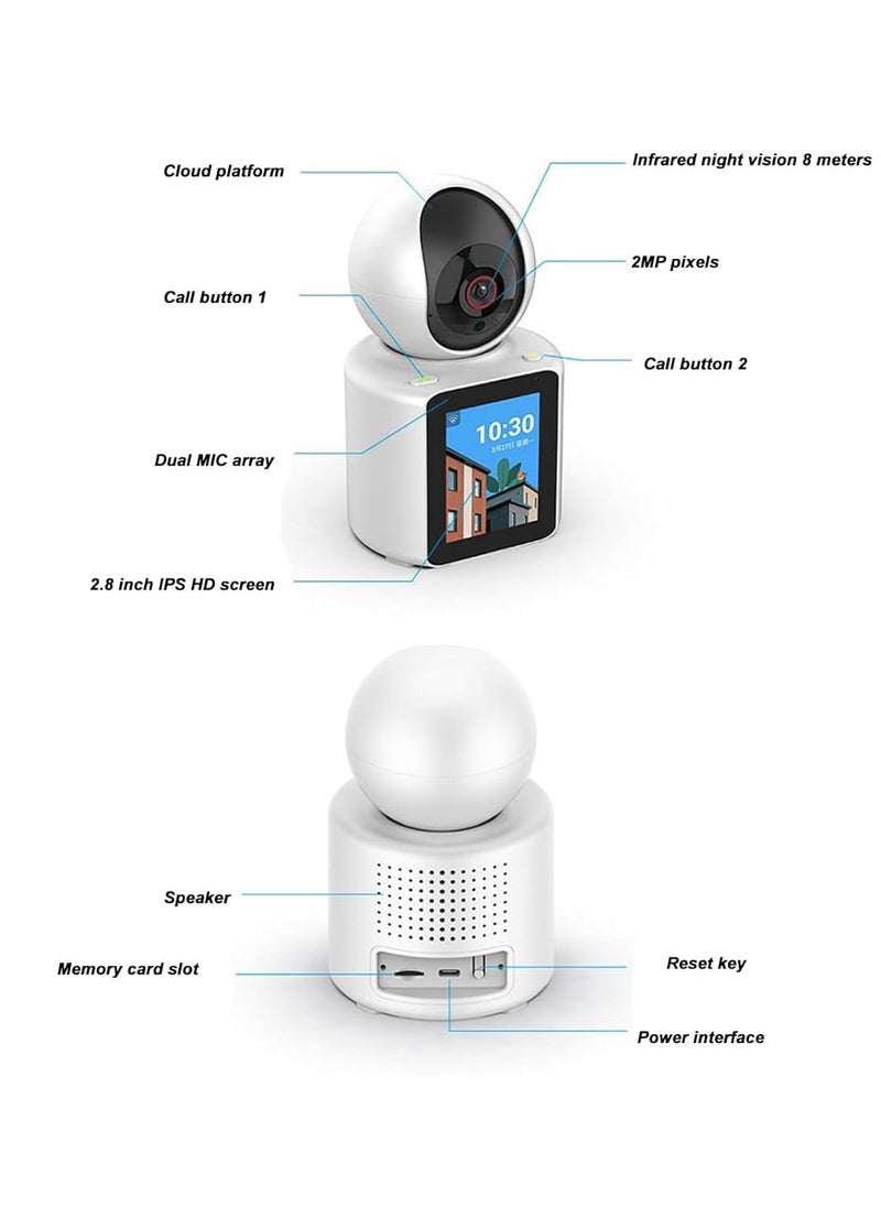Generic - 2.4G Camera 1080P, 120° Wide Angle Lens 2-Way Intercom Video NightMotion Detection Camera for Home Security, Baby Monitor - Image 1
