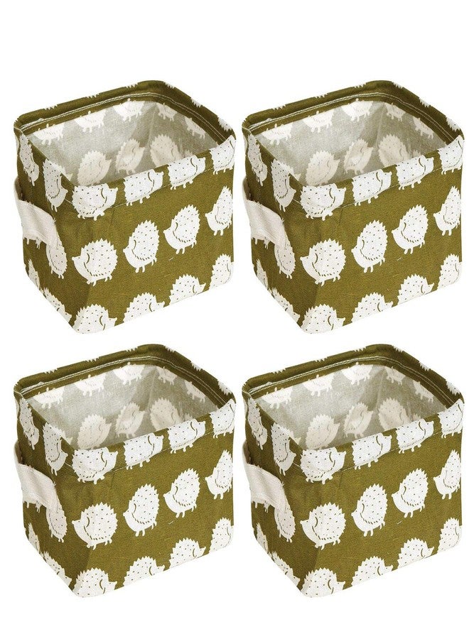 KolorFish Cute Fabric Storage Basket Bins, Home Decor Canvas Organizers Bag, Storage Bins Basket for Adult Makeup, Baby Toys Liners, Books - Pack of 4 - Image 1