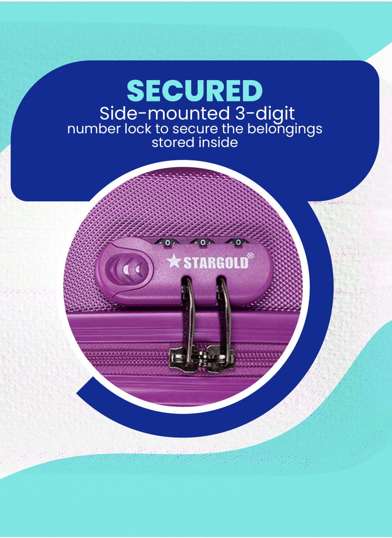 Stargold Single Hardside Spinner ABS Trolley Luggage With Number Lock 20 Inches  - Image 4