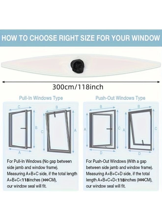 سداد النافذة القابل للتعديل لمكيف الهواء المحمول، طوله 118 بوصة (11 إنش)، مانع تيار الهواء - Image 1