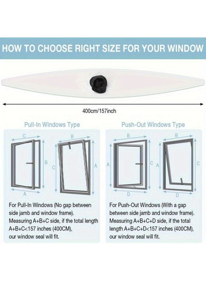 سداد النافذة القابل للتعديل لمكيف الهواء المحمول، طوله 118 بوصة (11 إنش)، مانع تيار الهواء - Image 4