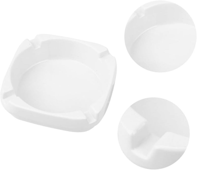 Square White Smoking Ashtray Imitation Porcelain Household Ashtray for Cigarettes Indoor Outdoor Patio Use - Image 5
