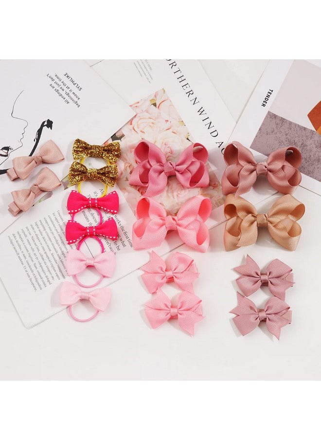 CELLOT - 3 Layer Gift Box For Toddlers Baby Girls Hair Accessories Included 4" Baby Headbands Girls 6" Cheer Bows Clip Teeager Extra Large 8" Hair Bows Elastic Tie Flower Clips Metal Clips(All in 1) - Image 1
