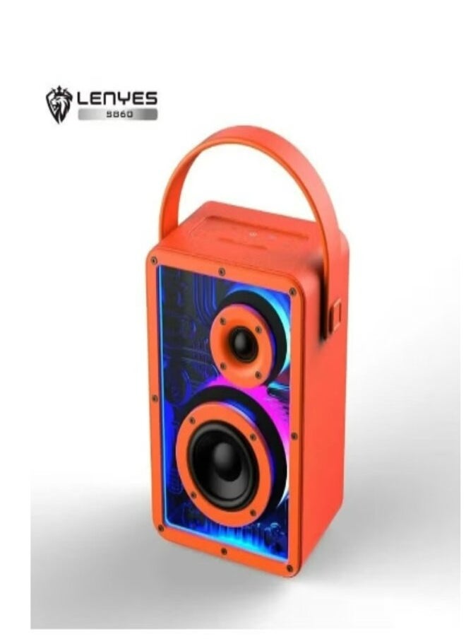 لينيس مضخم صوت لاسلكي شفاف RGB 5.3 بلوتوث 80 وات مكبر صوت محمول 