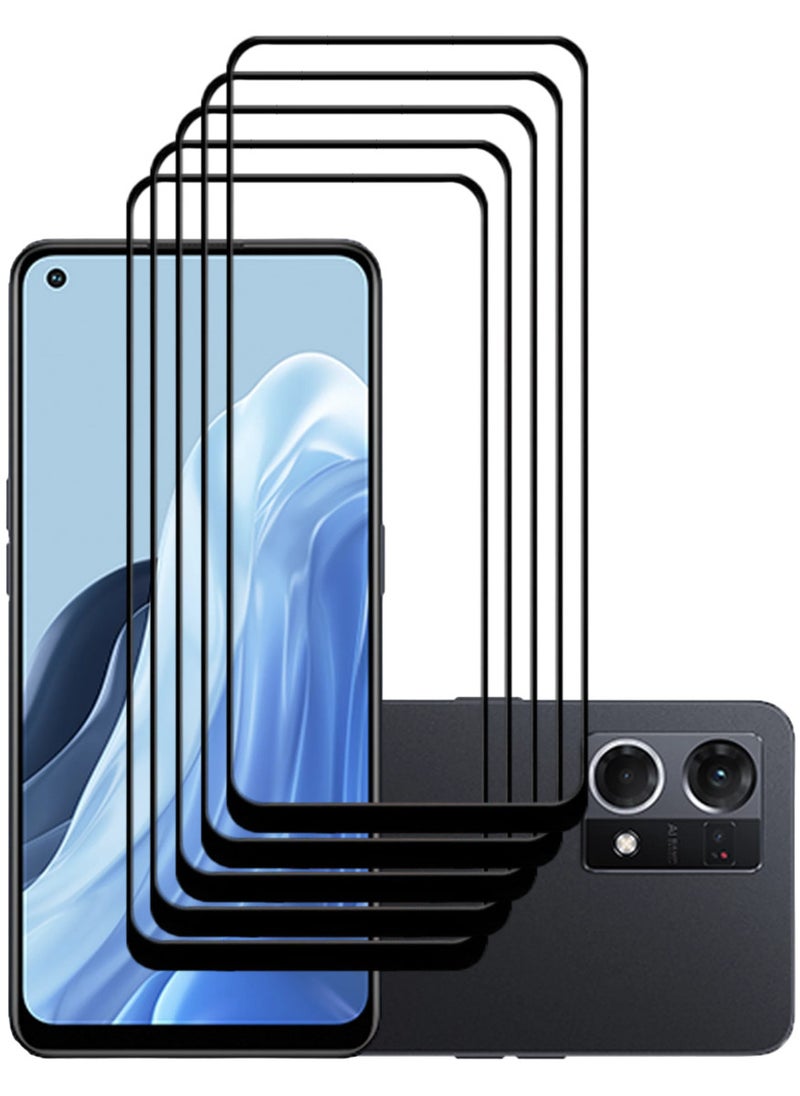 ACLIX 5 Pieces Antistatic ESD Dustproof Premium Quality High Definition Tempered Glass Screen Protector Designed For Oppo Reno7 - Image 1