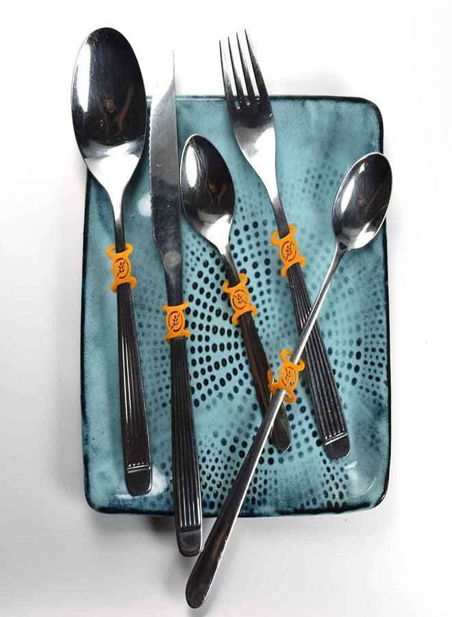 Name-Me ARG Premium Gluten-Free Kitchenware Labels - 6-Pack of Flexible, Dishwasher-Safe Orange Silicone Tags for Utensils (Knives, Forks, and Spoons) - Ideal for Celiac and Gluten Intolerant Individuals - Image 2