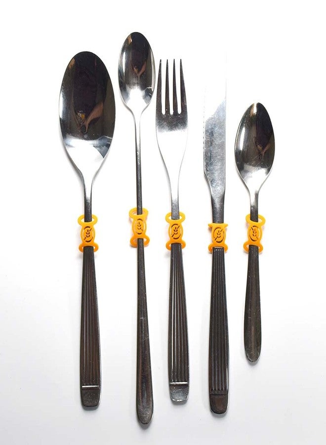 Name-Me ARG Premium Gluten-Free Kitchenware Labels - 6-Pack of Flexible, Dishwasher-Safe Orange Silicone Tags for Utensils (Knives, Forks, and Spoons) - Ideal for Celiac and Gluten Intolerant Individuals - Image 4