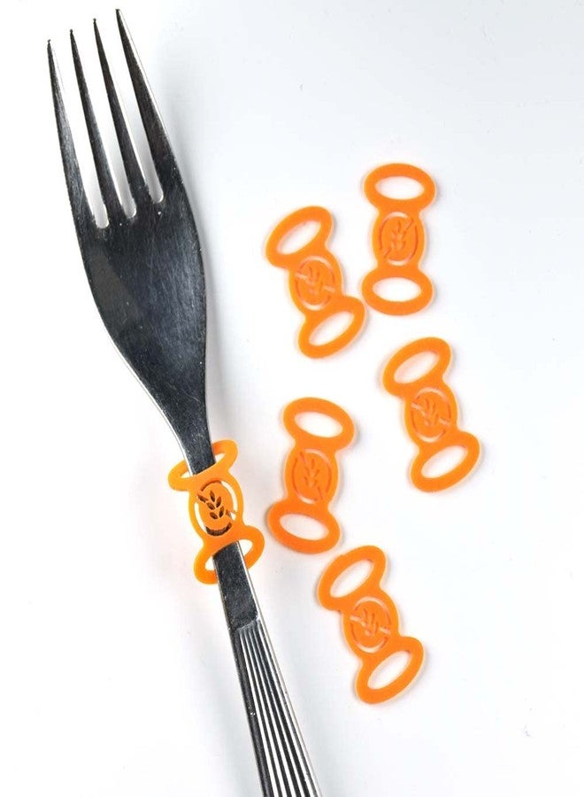 Name-Me ARG Premium Gluten-Free Kitchenware Labels - 6-Pack of Flexible, Dishwasher-Safe Orange Silicone Tags for Utensils (Knives, Forks, and Spoons) - Ideal for Celiac and Gluten Intolerant Individuals - Image 5