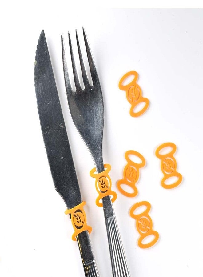 Name-Me ARG Premium Gluten-Free Kitchenware Labels - 6-Pack of Flexible, Dishwasher-Safe Orange Silicone Tags for Utensils (Knives, Forks, and Spoons) - Ideal for Celiac and Gluten Intolerant Individuals - Image 3
