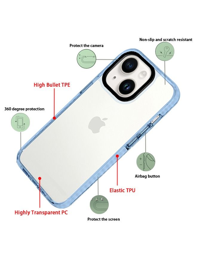 IPhone 14 Black-Ring Collision-Resistant Triple-In-One Transparent Case - Image 2