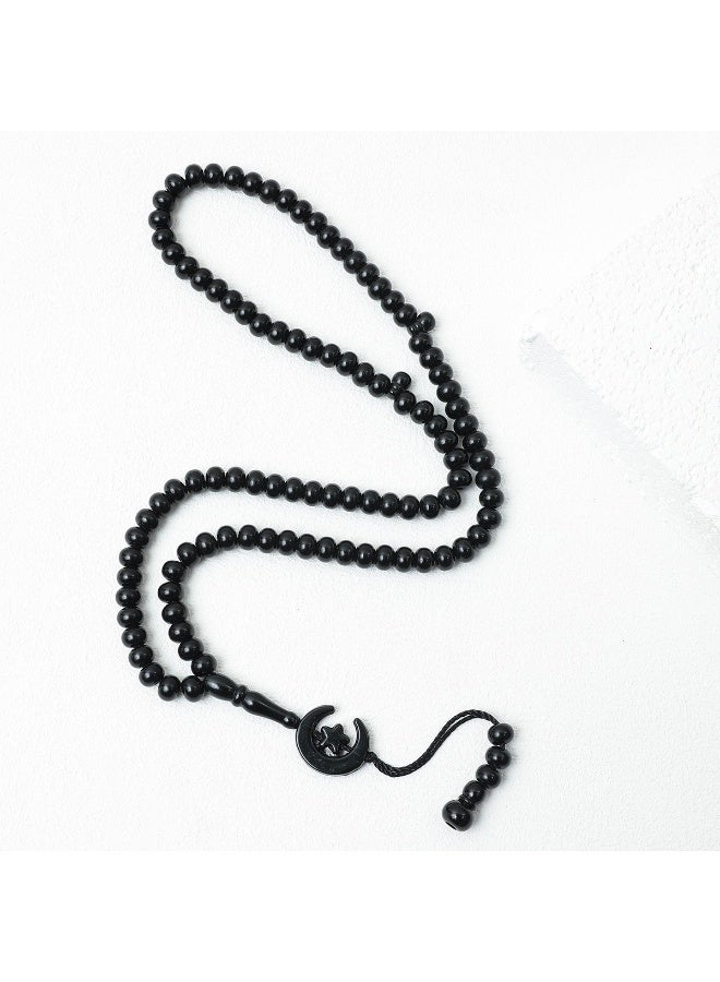 NIBEMINENT 99 Muslim Prayer Beads Black/9mm 