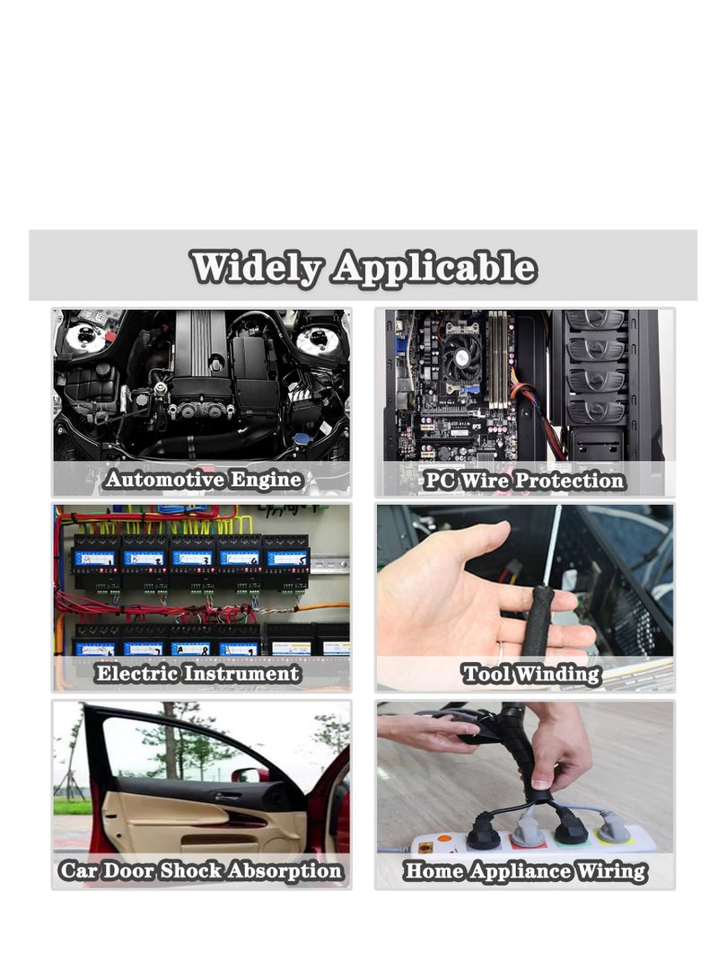 SYOSI 2 Pcs Wire Harness Tape, Wire Loom Tape High Temp Wiring Loom Harness Electrical Tape Self-Adhesive Felt Cloth Electric Tape Black for Automotive Engine Electrical Wrap Cable Fixed 20 Meters - Image 5