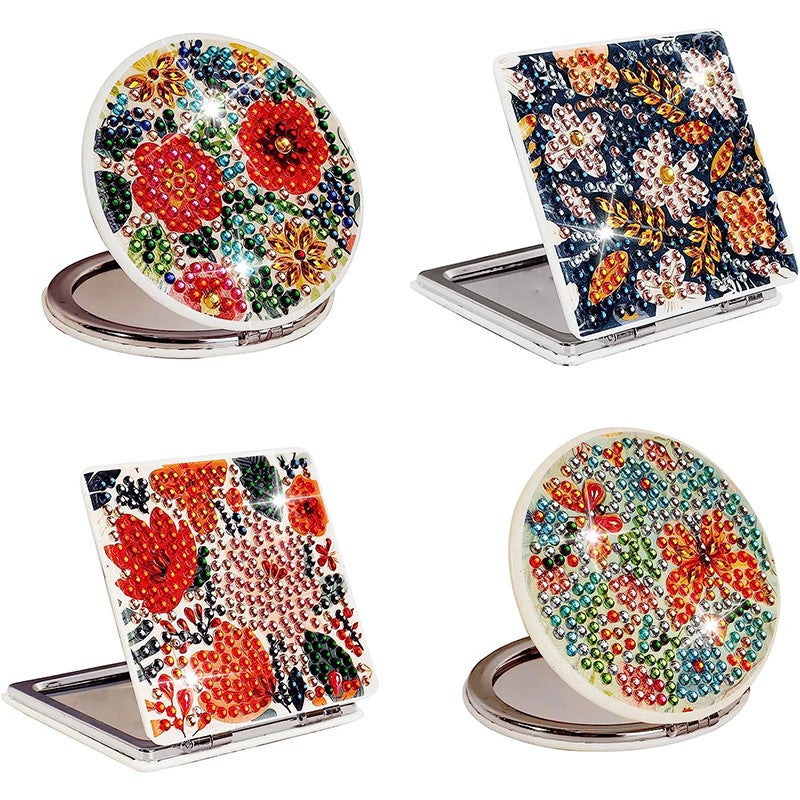 Diy Diamond Painting Mirror 5D Mandala Makeup Mirror New Small Mirror Crystal Shaped Drill Manual Double-Sided Sticking Drill - Image 1