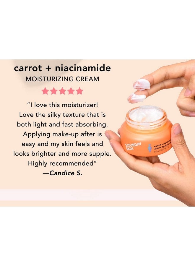 Saturday Skin Face Moisturizing Cream with Carrot, Niacinamide, Ceramides & Centella Asiatica, Peptide, Paraben-Free, Sulfates-Free, Fragrance-Free, Anti Wrinkle Facial Cream(1.61 Ounce) - Image 4
