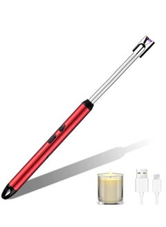 Generic USB Rechargeable Electric Lighter with Flexible Long Neck Suitable for Kitchen, Lights, Gas Stoves, and BBQ, Red. 