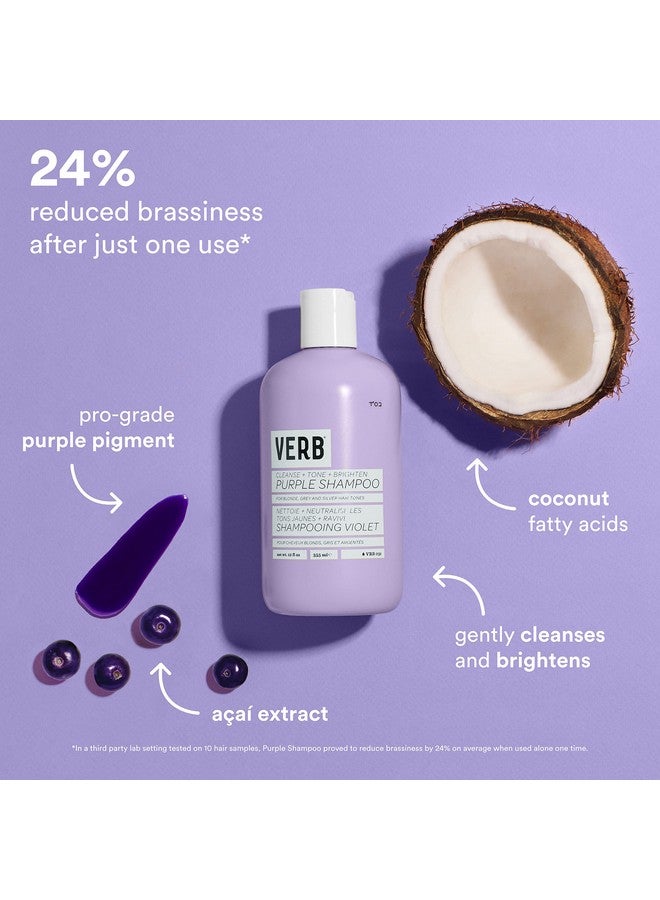 VERB Purple Shampoo - Vegan Toning Shampoo for Blonde, Grey and Silver Hair - Free of Harmful Sulfates and Paraben - Purple Color Corrector to Reduce Yellow Brassy Tones, 12 fl oz - Image 5