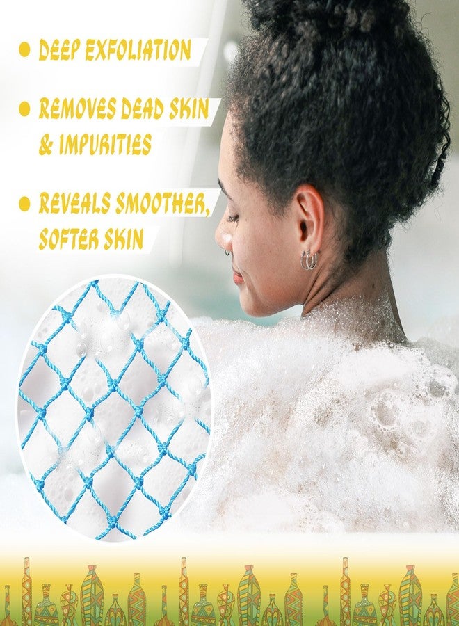 Warmify 5 Pack African Net Sponge Authentic with Knots, African Exfoliating Net Sponge for Shower, Stretchable Nylon Body Scrubber, Quick Dry Deep Exfoliation for All Skin Types - Image 3
