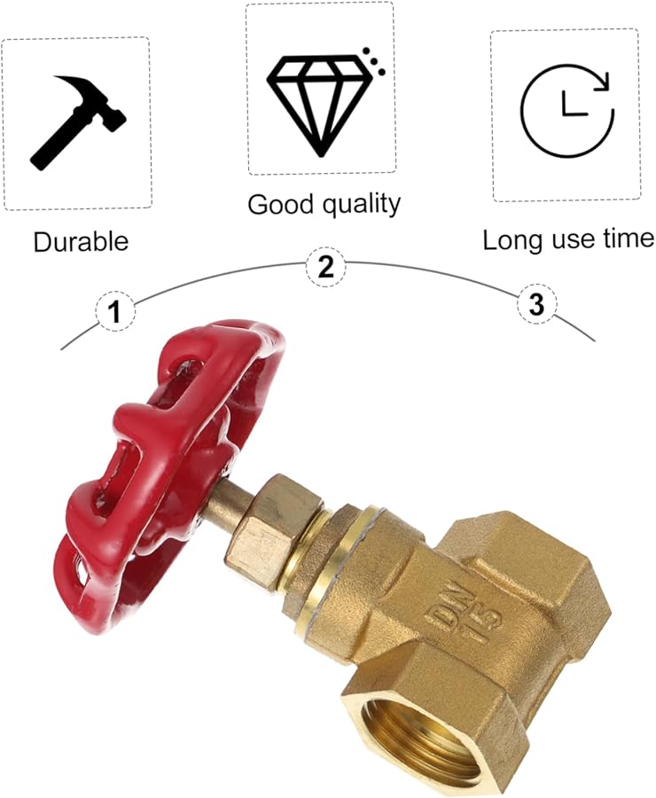 DN15 Brass Shut Off Valve 1 2 Inch Threaded Water Connector Heavy Duty Plumbing - Image 4