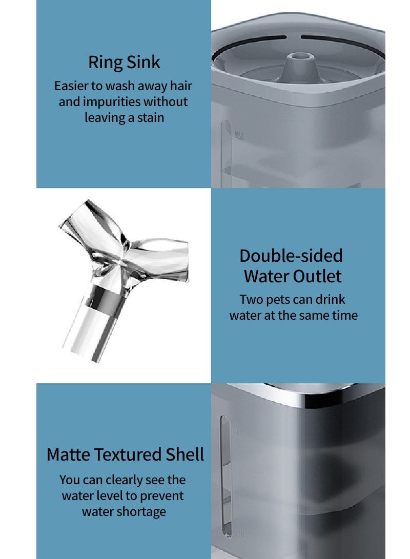 Kidle Pet Water Fountain Automatic Water Drinking Fountain 2L Cat Dog Water Dispenser Drinking Bowl - Image 2