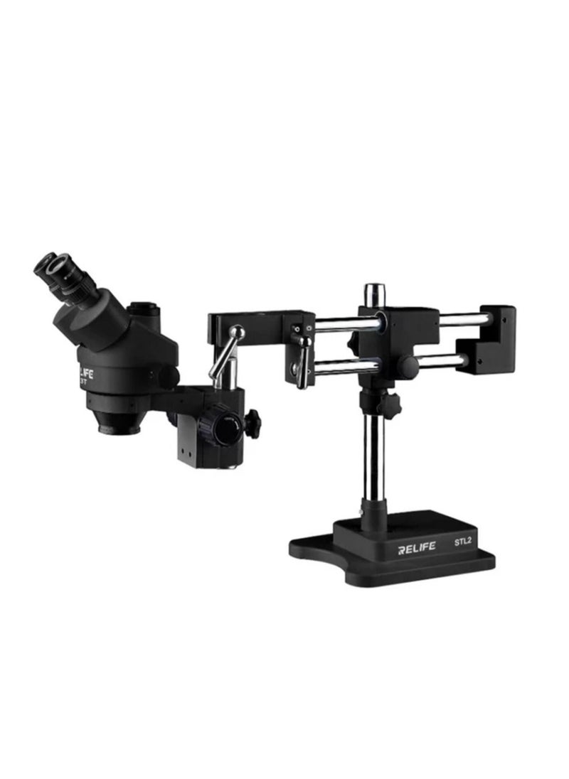 RELIFE RELIFE RL-M3-STL2 Boom Stand Binocular Microscope LED Light Stereo Microscopes 7-45X Magnification Mobile Phone PCB Board Repair 