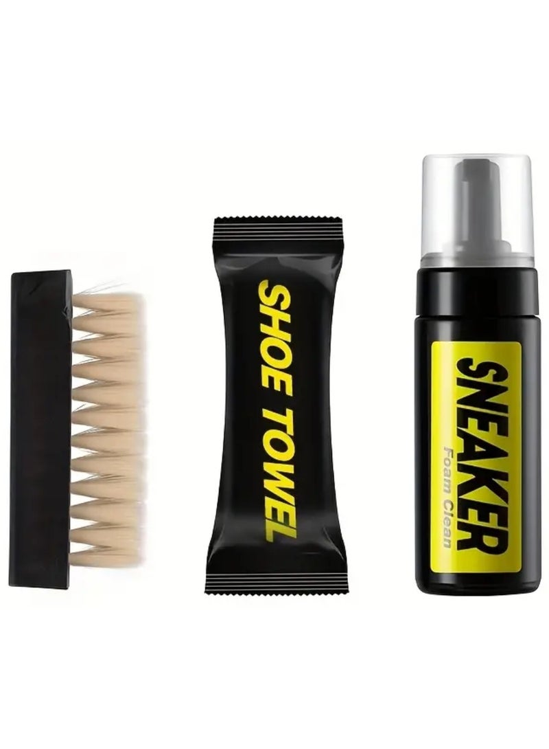 ZedAura Water-Free Foam Sneaker Cleaner Kit – 3-in-1 Stain Remover Spray with Brush & Microfiber Cloth – Safe on Leather, Canvas, Suede & Rubber – Portable 5.3 oz - Image 3