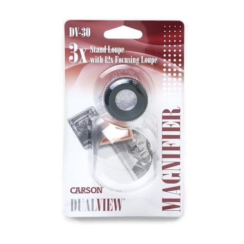 Carson DualView 3x Stand Loupe Magnifier with 12x Focusing Loupe (DV-30) - Image 2