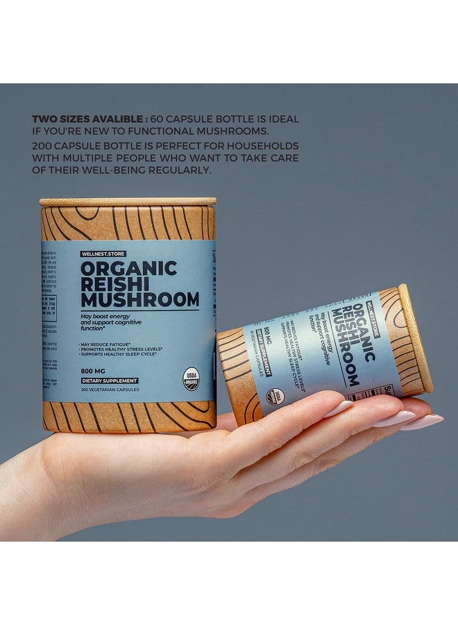Reishi Organic Mushroom Supplement Capsules | Ganoderma Extract, Immune Support Supplement | Boosts Energy, Fights Fatigue & Supports Cognitive Function | Mushroom Extract Capsules (200) - Image 3