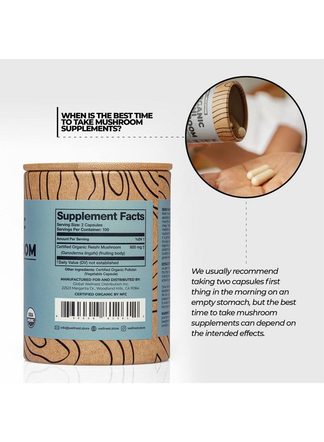 Reishi Organic Mushroom Supplement Capsules | Ganoderma Extract, Immune Support Supplement | Boosts Energy, Fights Fatigue & Supports Cognitive Function | Mushroom Extract Capsules (200) - Image 4