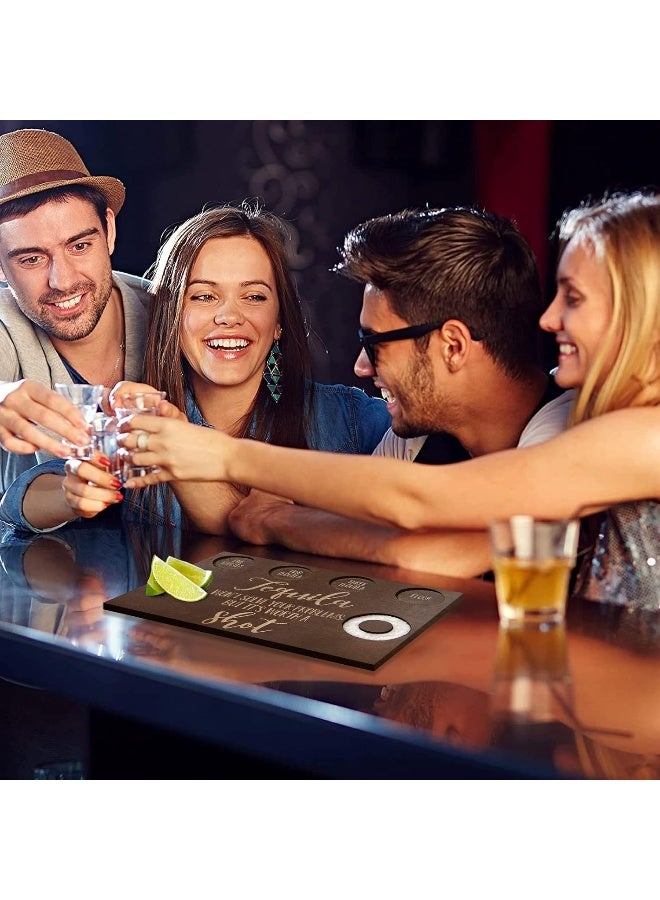 Huray Rayho Tequila Shot Board and Glass Holder Wooden Bar Tray with Salt Rim - Image 2