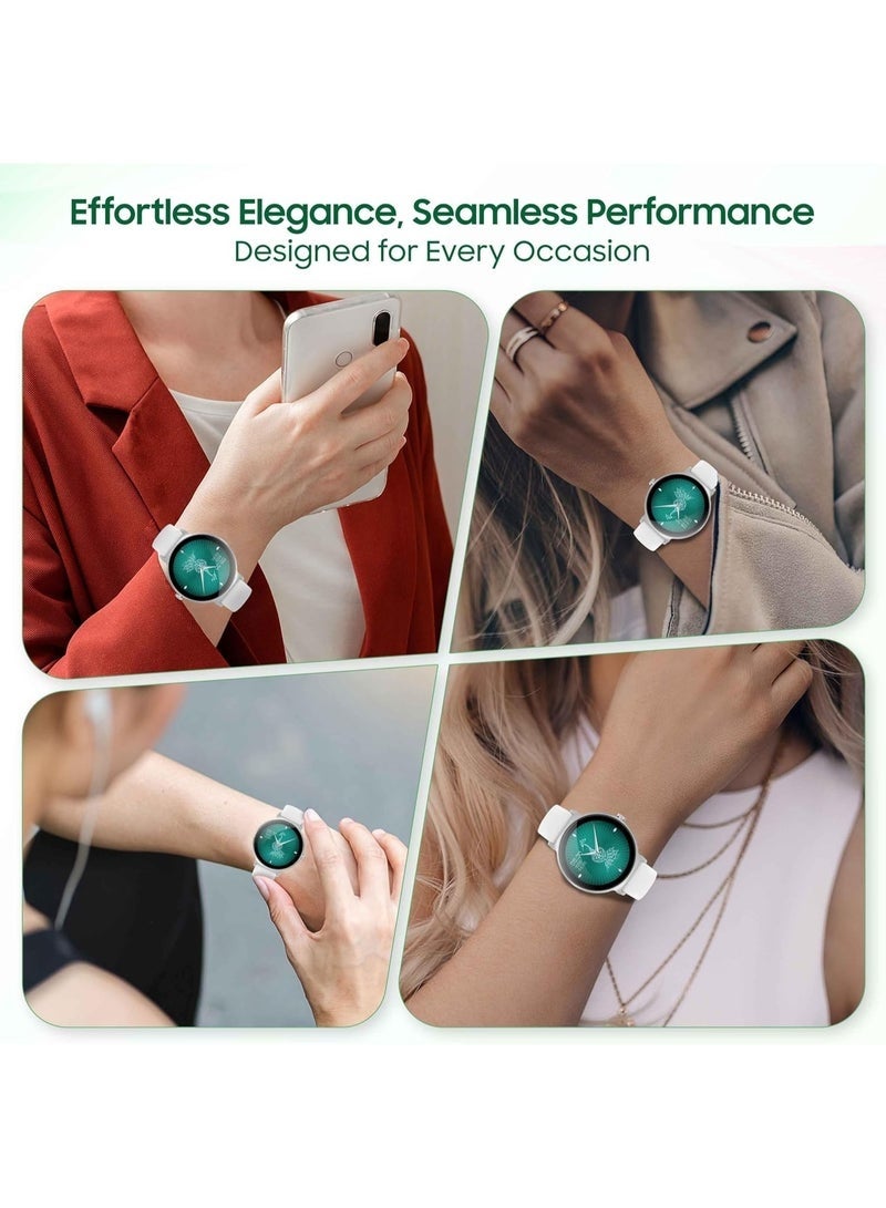 Selena Women's Smartwatch | 1.27" AMOLED Display | Slim Design | IP67 | Bluetooth Calling | Heart Rate & SpO2 | Workout Detection |1 Week Battery | English & Arabic- & grey Strap - Image 2