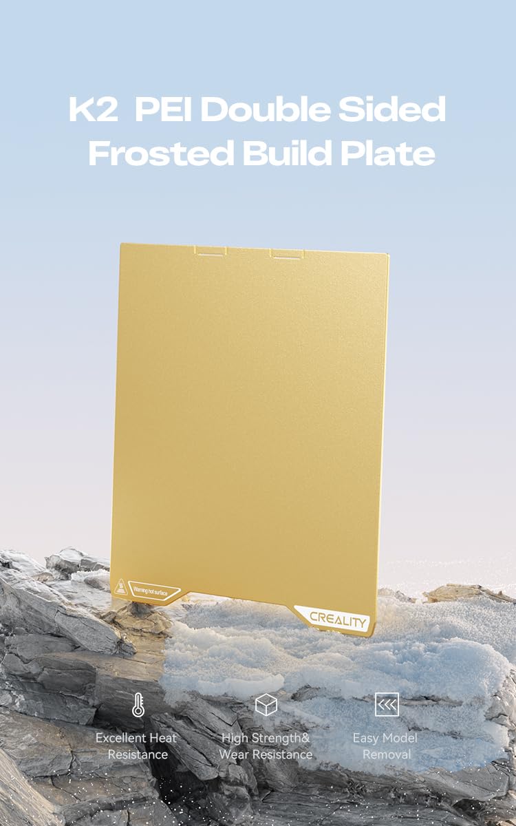 Lokkr Creality K2 PEI Double Sided Frosted Build Plate 270x293mm - High Strength, Heat & Wear Resistant, Easy Model Removal, Premium PEl Coating - 3D Printer Accessories - Image 2